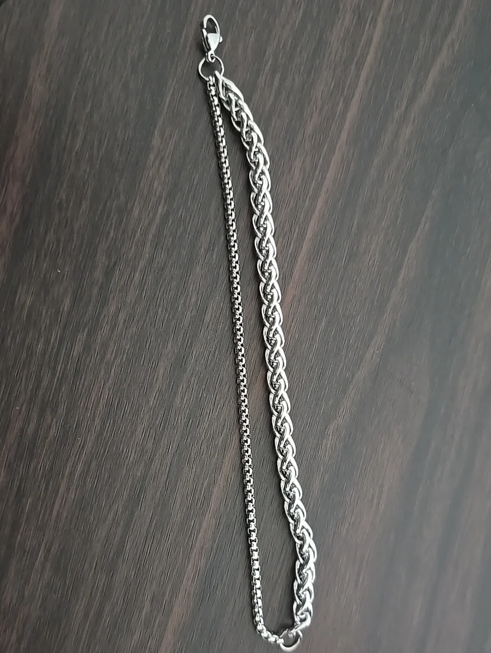 Sterling Silver Twist Chain Bracelet - Silver